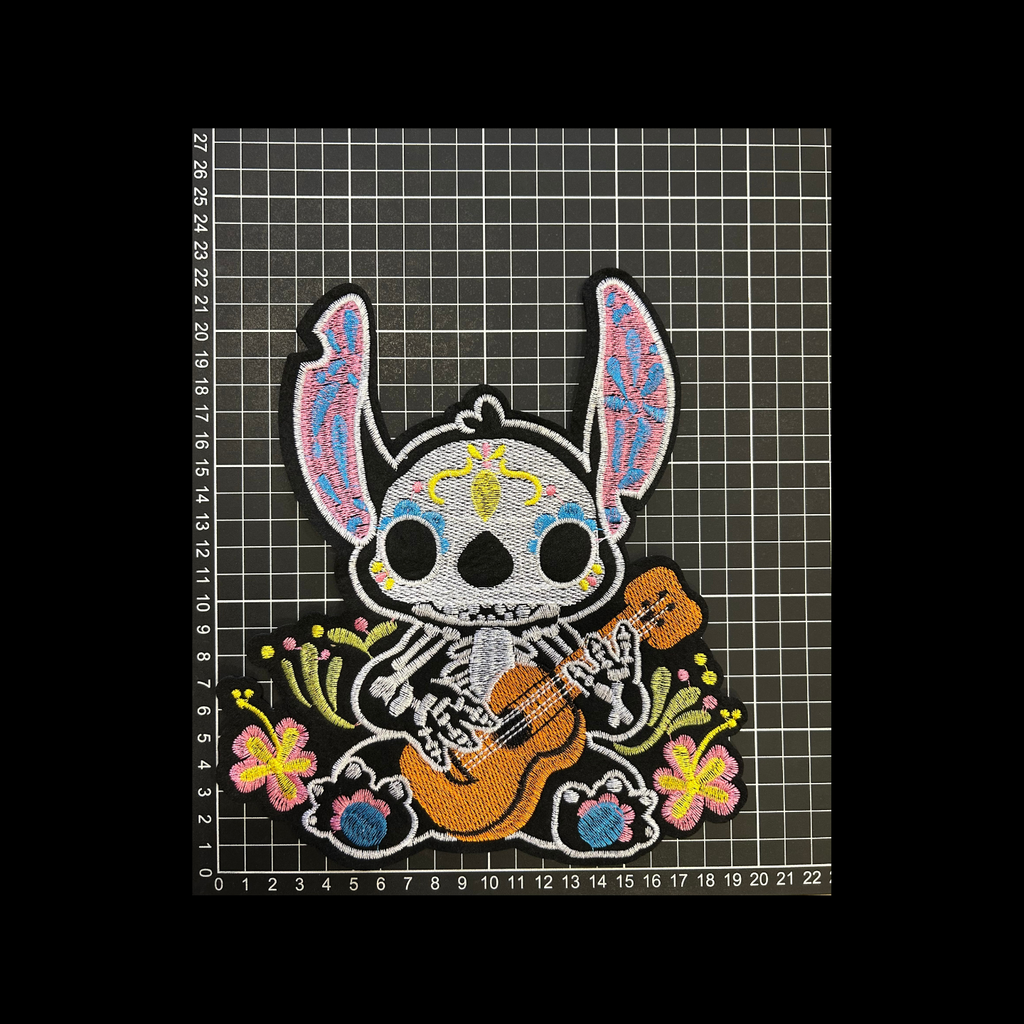Parche Bordado Artesanal Termoadhesivo Stitch Calavera 1 PZ A20 Ariel