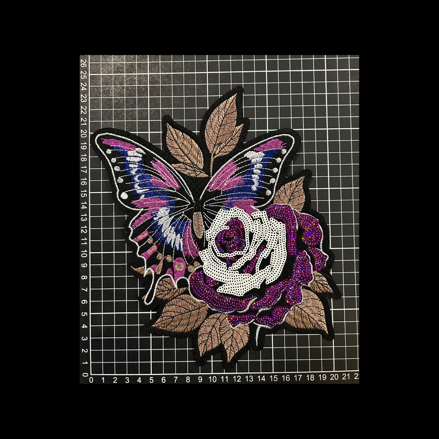 Parche Bordado Termoadhesivo Corazón Mariposa Flores 1 PZ A41 Ariel