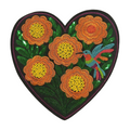 Parche Bordado Lentejuela Termoadhesivo Corazón Flor Naranja 1 PZ A47 Ariel