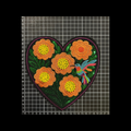 Parche Bordado Lentejuela Termoadhesivo Corazón Flor Naranja 1 PZ A47 Ariel