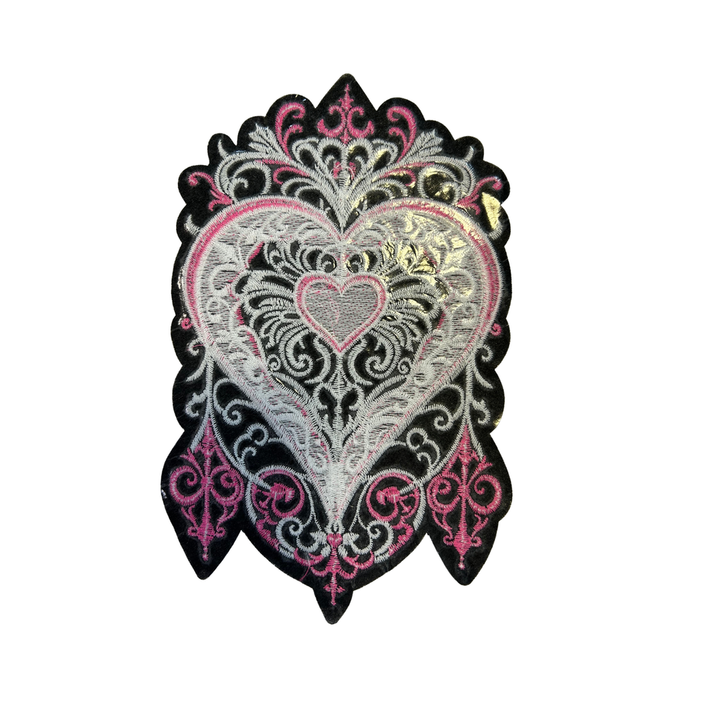 Parche Bordado Artesanal Termoadhesivo Corazón 1 PZ A54 Ariel