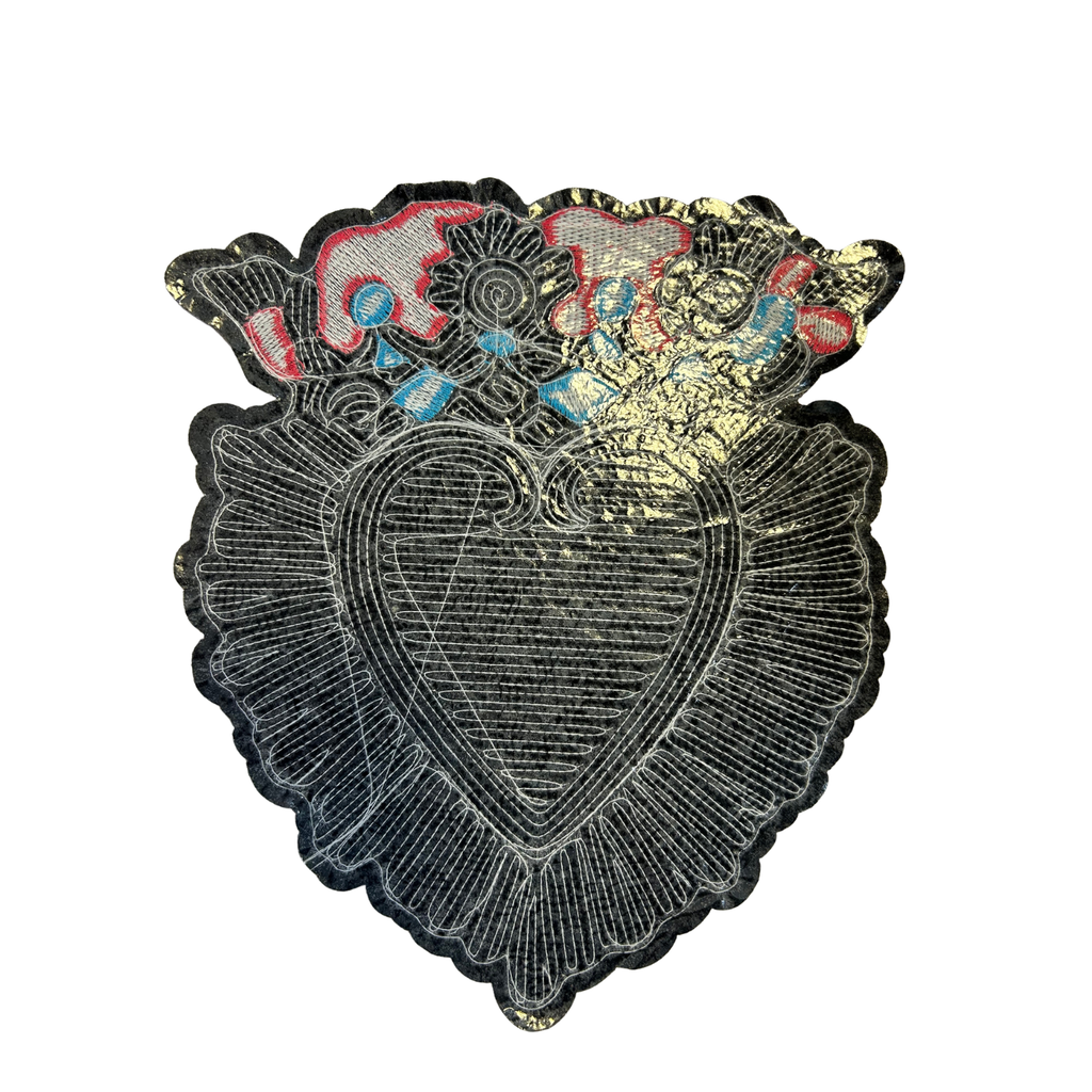 Parche Bordado Artesanal Lentejuela Termoadhesivo Corazón 1 PZ A55 Ariel