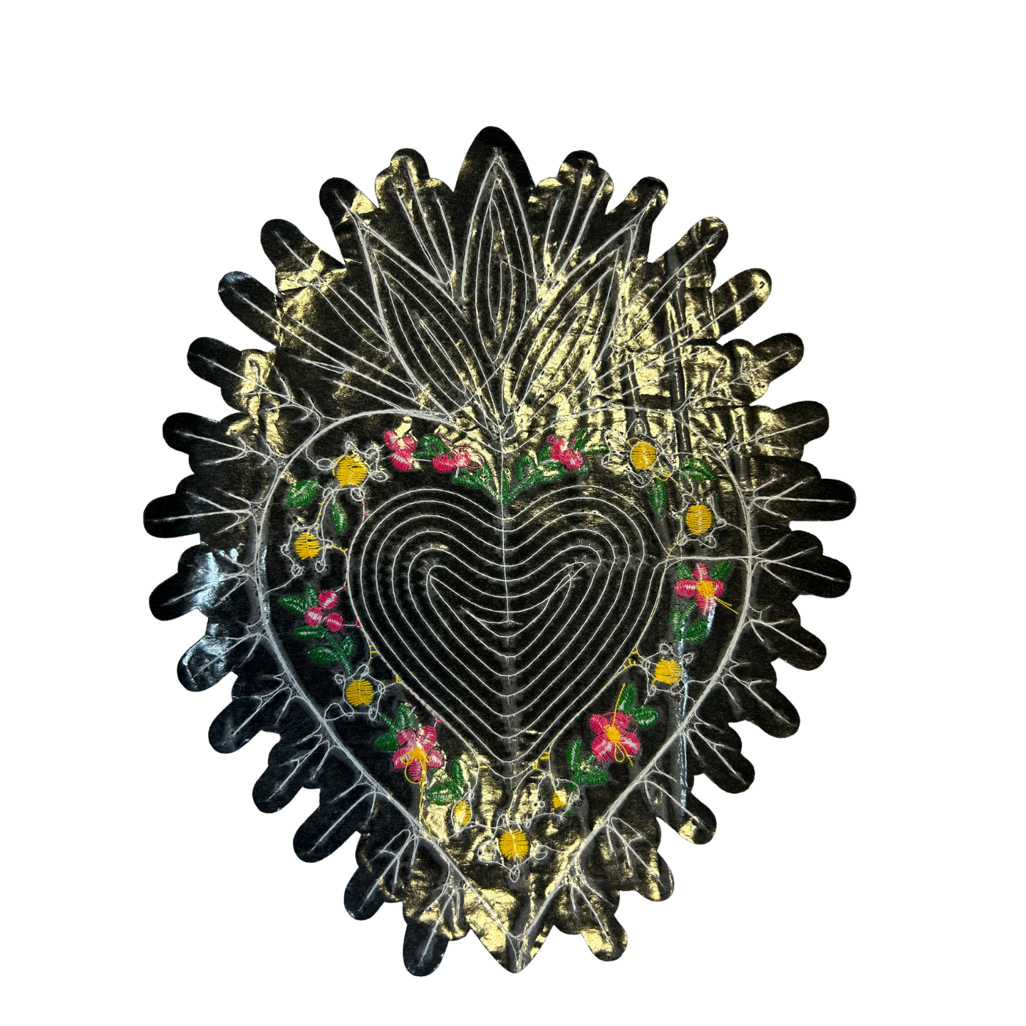 Parche Bordado Artesanal Lentejuela Termoadhesivo Corazón 1 PZ A56 Ariel