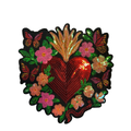 Parche Bordado Artesanal Termoadhesivo Corazón con Flores 1 PZ A58 Ariel