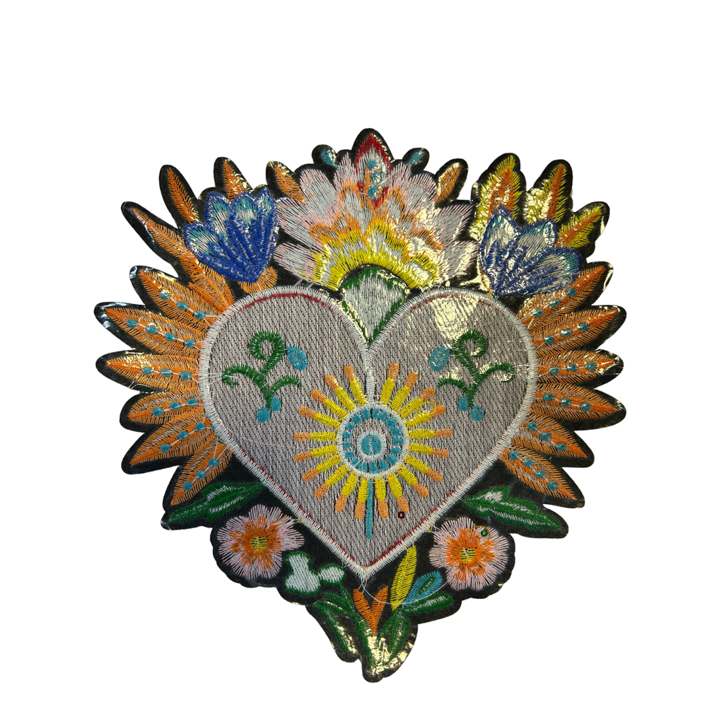 Parche Bordado Artesanal Termoadhesivo Corazón 1 PZ A60 Ariel