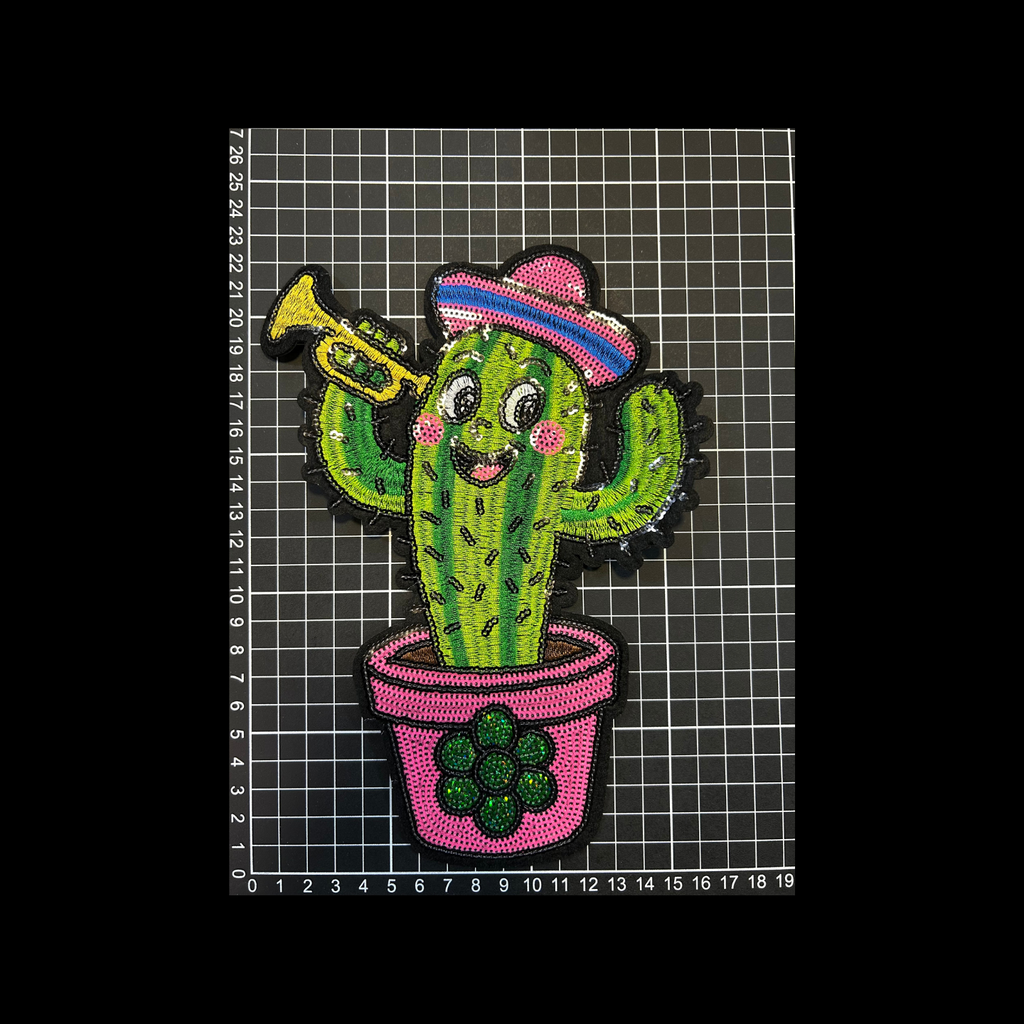 Parche Bordado Artesanal Termoadhesivo Cactus 1 PZ A63 Ariel