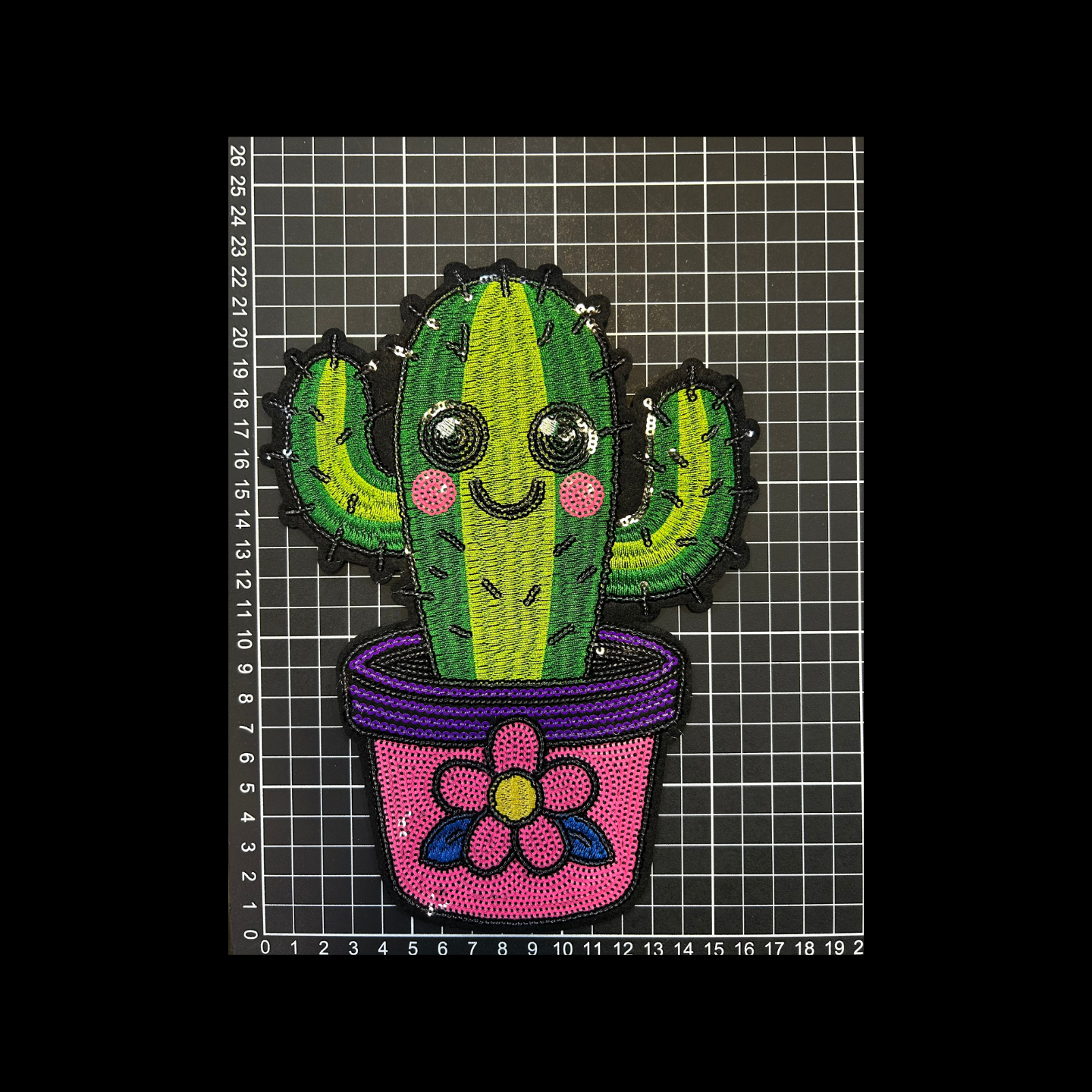 Parche Bordado Lentejuela Termoadhesivo Cactus 1 PZ A64 Ariel