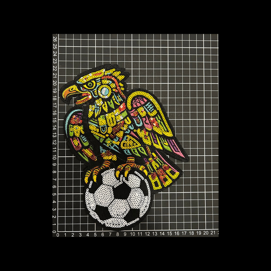 Parche Bordado Lentejuela Artesanal Termoadhesivo Águila Balón 1 PZ A8 Ariel