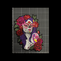Parche Bordado Lentejuela Artesanal Termoadhesivo Catrina Flores 1 PZ A9 Ariel