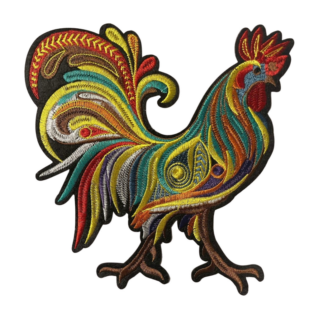 Parche Bordado Termoadhesivo Gallo Multicolor 1 PZ B22 - Peletería León