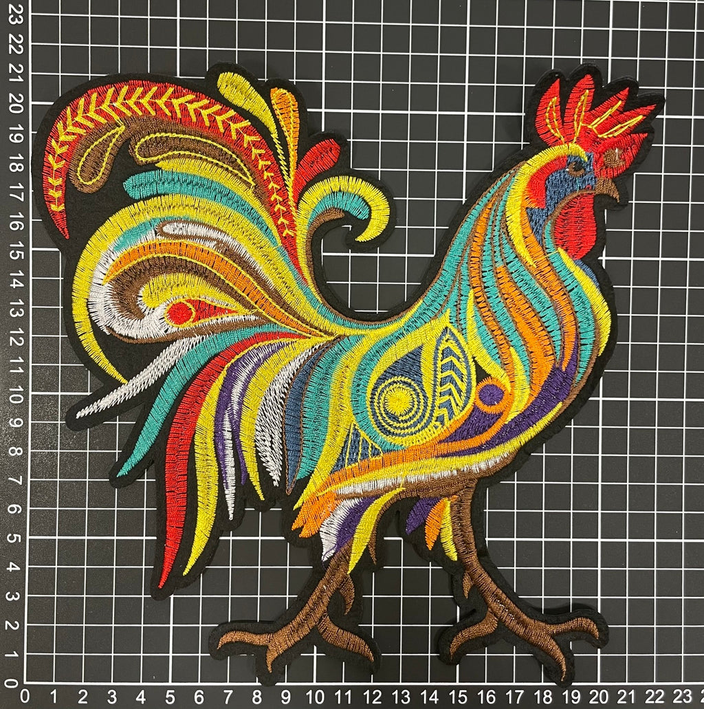 Parche Bordado Termoadhesivo Gallo Multicolor 1 PZ B22 - Peletería León