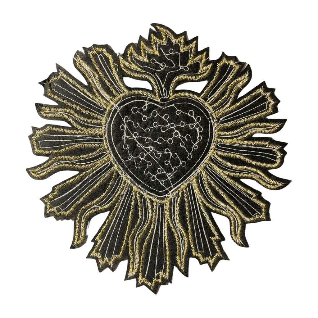 Parche Bordado Lentejuela Termoadhesivo De Sagrado Corazón 1 PZ C11 - Peletería León
