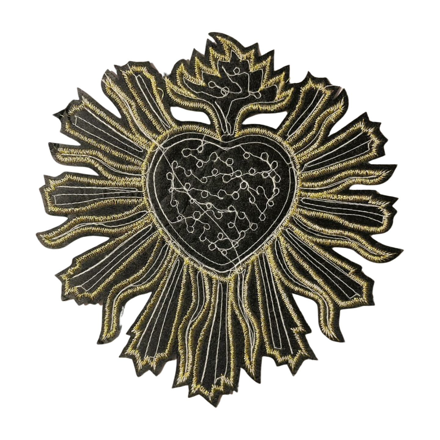 Parche Bordado Lentejuela Termoadhesivo De Sagrado Corazón 1 PZ C11 - Peletería León