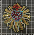 Parche Bordado Lentejuela Termoadhesivo De Sagrado Corazón 1 PZ C11 Ariel