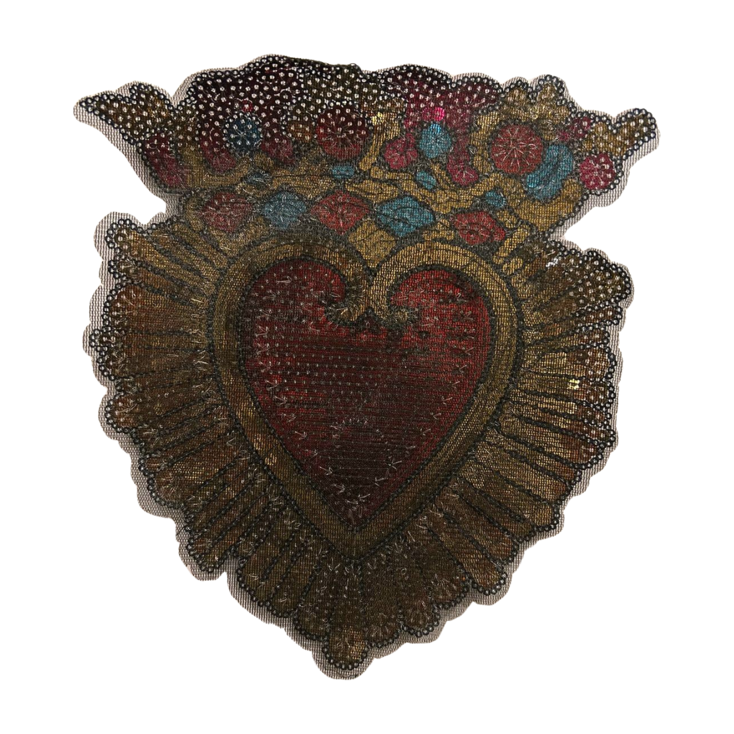 Parche Bordado Lentejuela Termoadhesivo De Corazón 1 PZ C25 - Peletería León