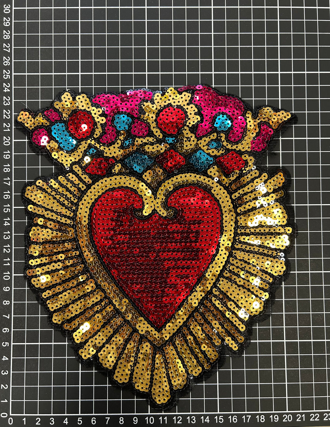 Parche Bordado Lentejuela Termoadhesivo De Corazón 1 PZ C25 Ariel