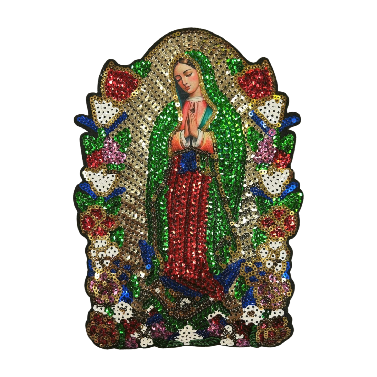 Parche Bordado Lentejuela Termoadhesivo Virgen Guadalupe 1 PZ C43 Ariel