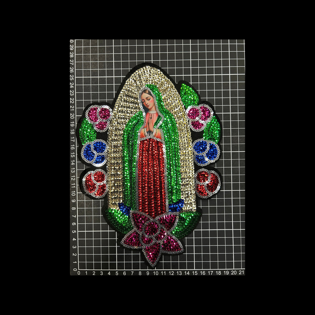 Parche Bordado Lentejuela Termoadhesivo Virgen Guadalupe 1 PZ C44 Ariel