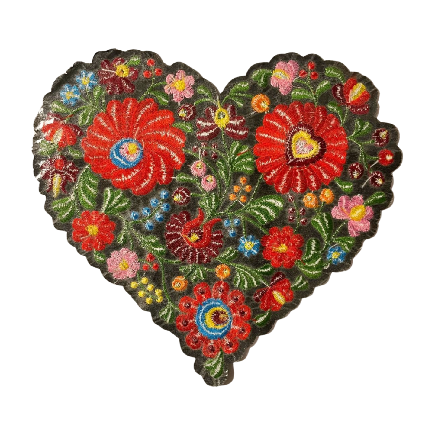 Parche Bordado Termoadhesivo para Ropa de Corazón con Flores 1 PZ C4 - Peletería León