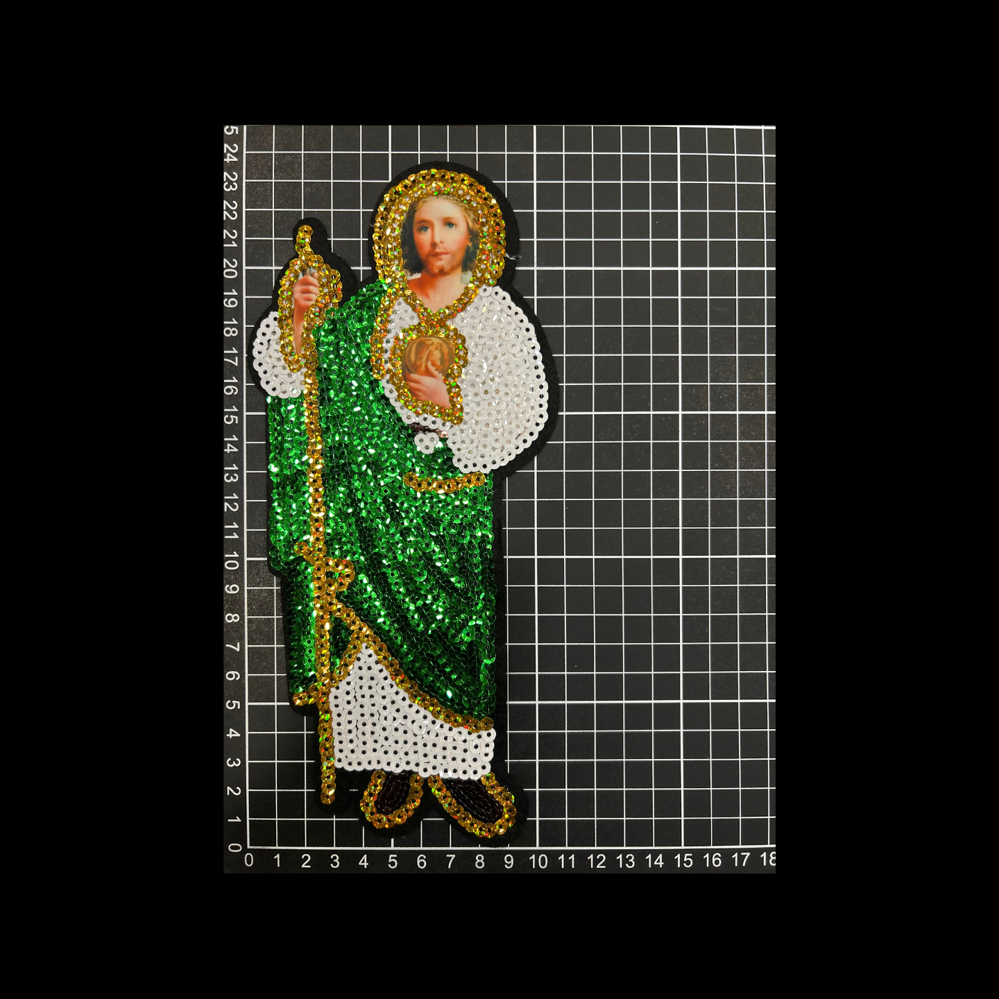 Parche Bordado Lentejuela Termoadhesivo San Judas Tadeo 1 PZ C54 - Peletería León