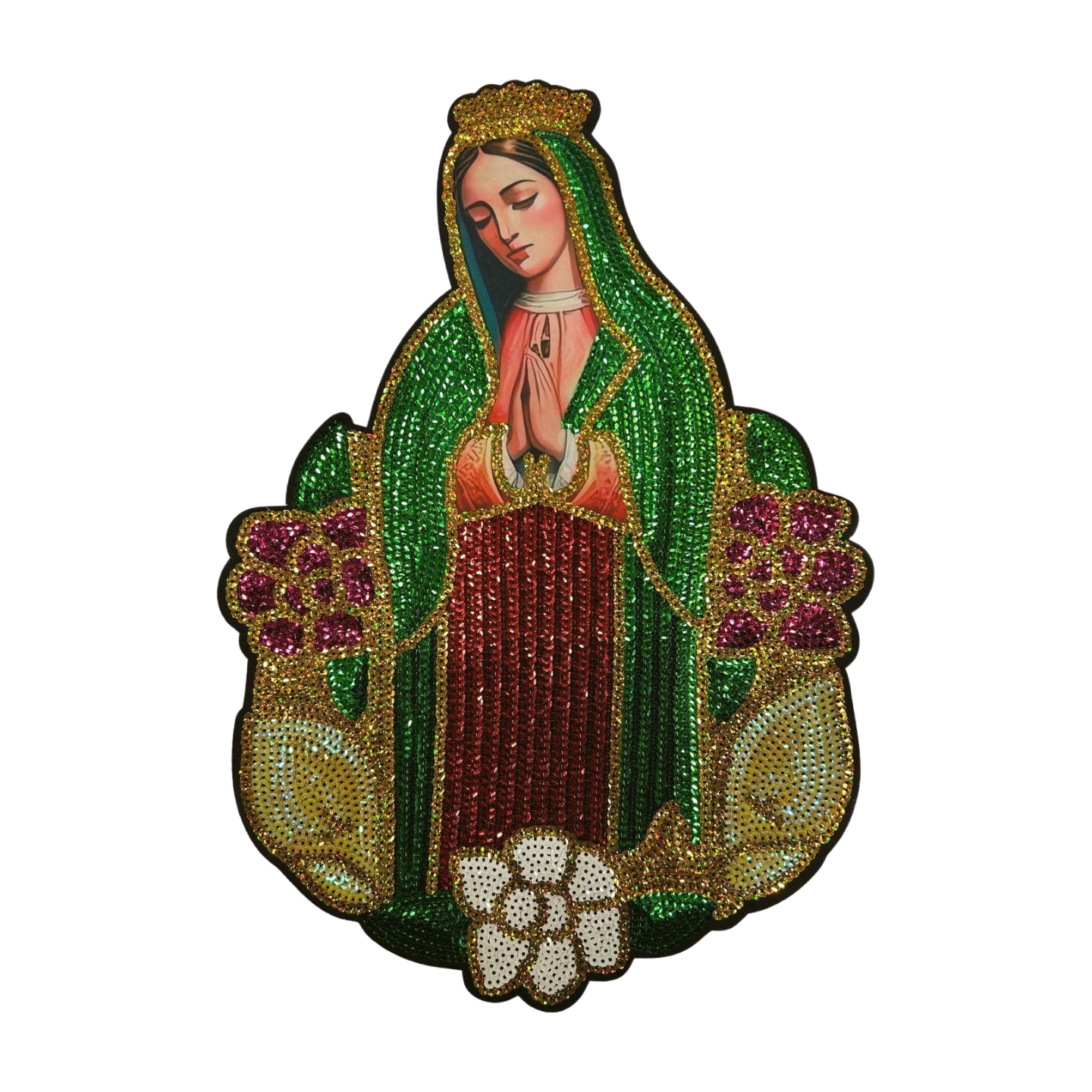 Parche Bordado Lentejuela Termoadhesivo Virgen Guadalupe 1 PZ C61 Ariel