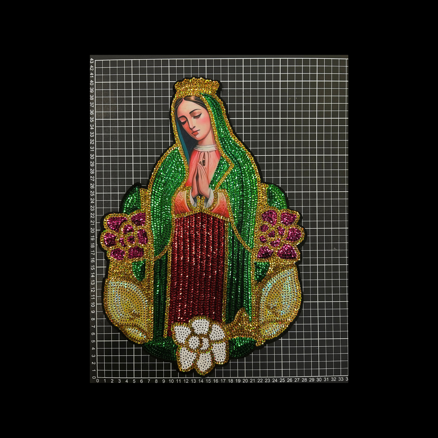 Parche Bordado Lentejuela Termoadhesivo Virgen Guadalupe 1 PZ C61 Ariel