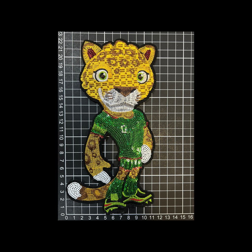 Parche Bordado Lentejuela Termoadhesivo Mascota Mundial Jaguar Zayu 1 PZ C70 Ariel