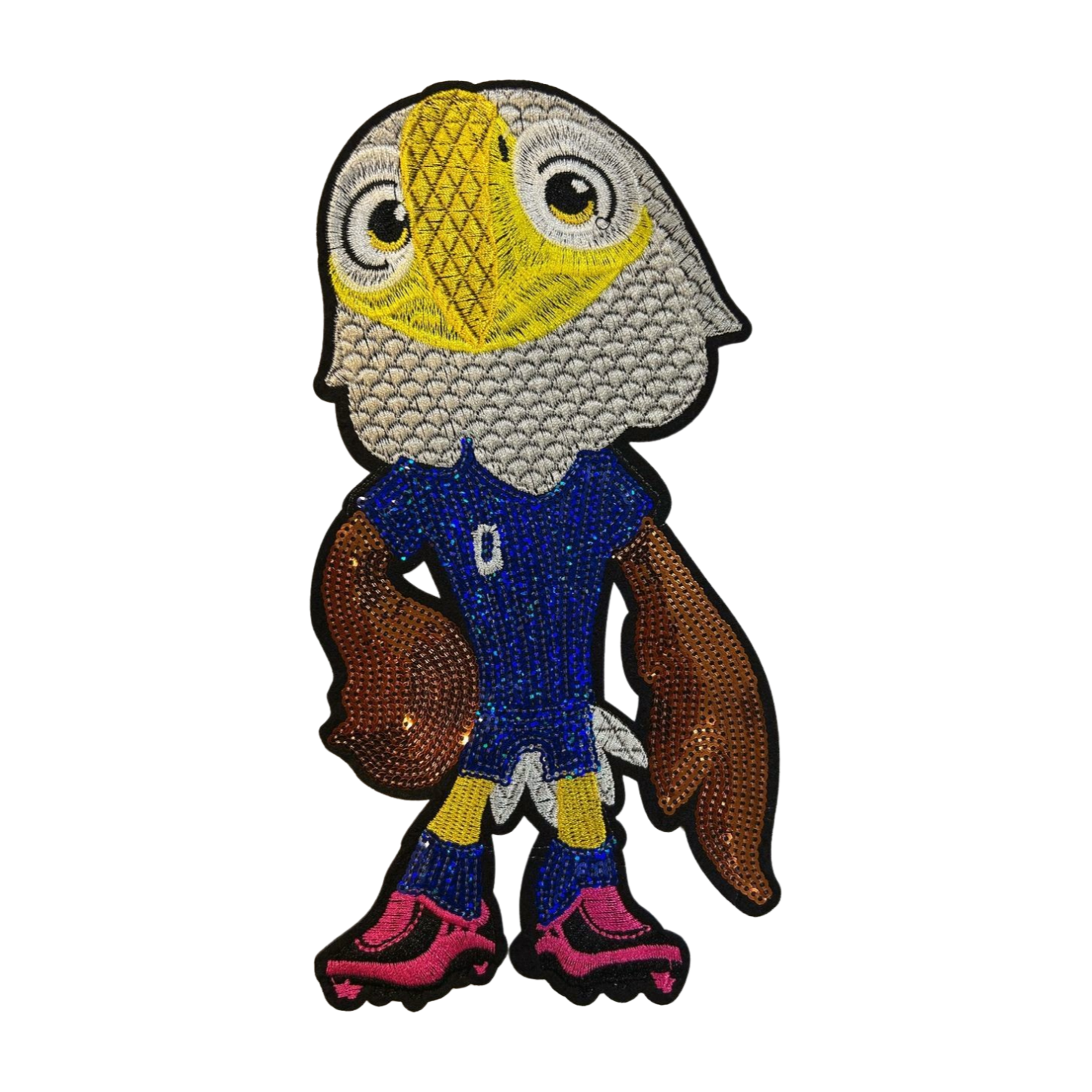 Parche Bordado Lentejuela Termoadhesivo Mascota Mundial Águila Clutch 1 PZ C71 Ariel