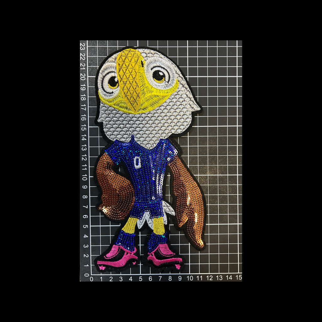 Parche Bordado Lentejuela Termoadhesivo Mascota Mundial Águila Clutch 1 PZ C71 Ariel