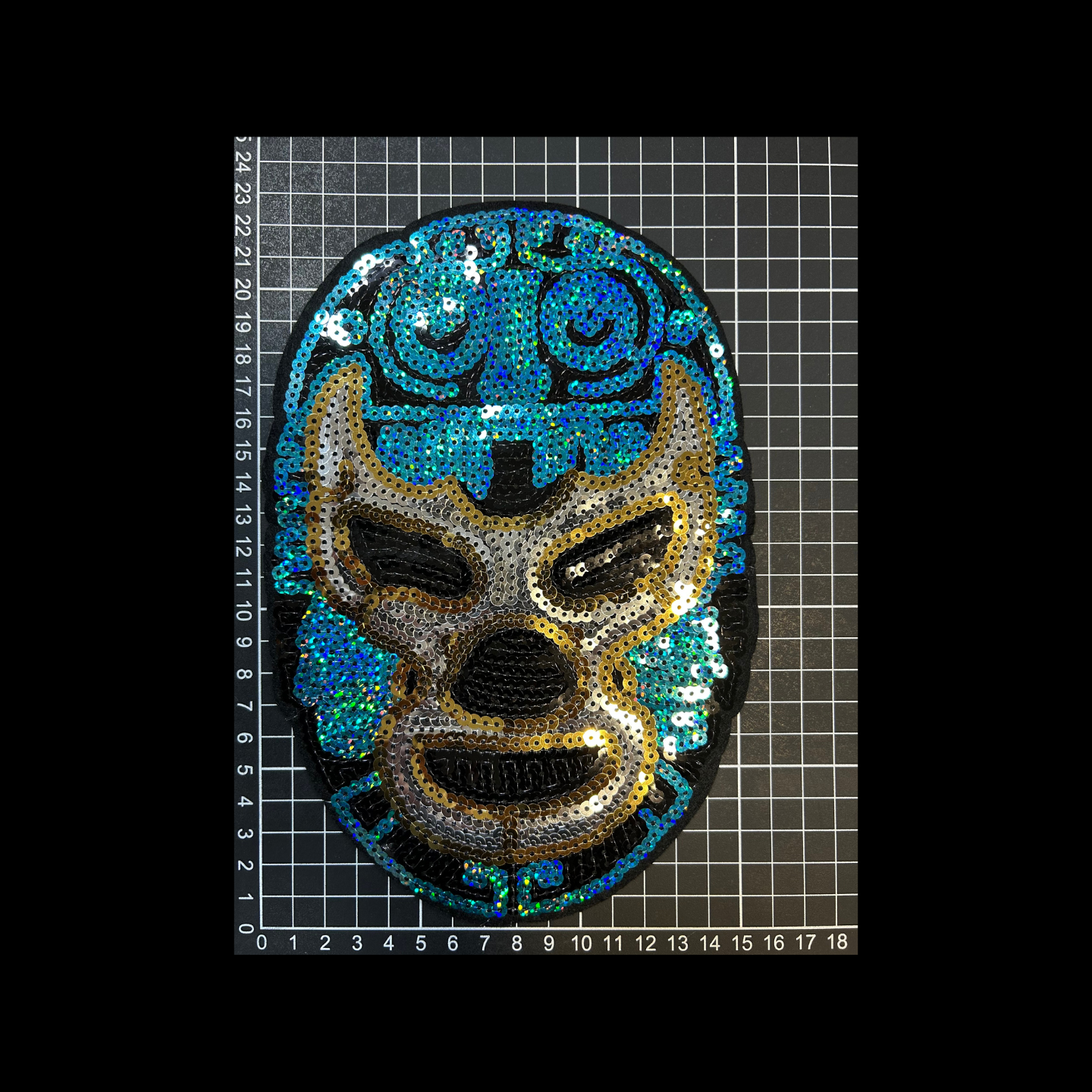 Parche Bordado Lentejuela Artesanal Termoadhesivo Blue Demon 1 PZ C84 - Peletería León