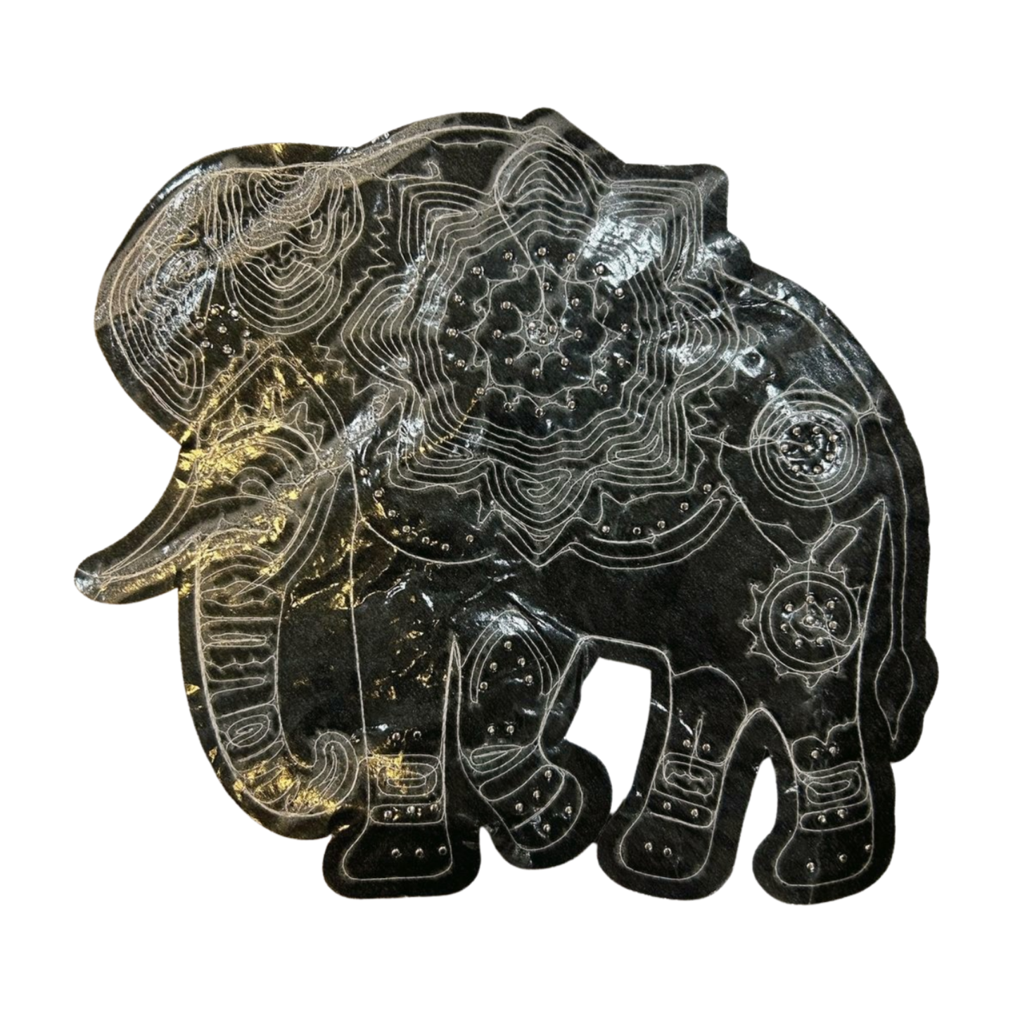 Parche Bordado Lentejuela Pedrería Artesanal Termoadhesivo Elefante 1 PZ C87 - Peletería León