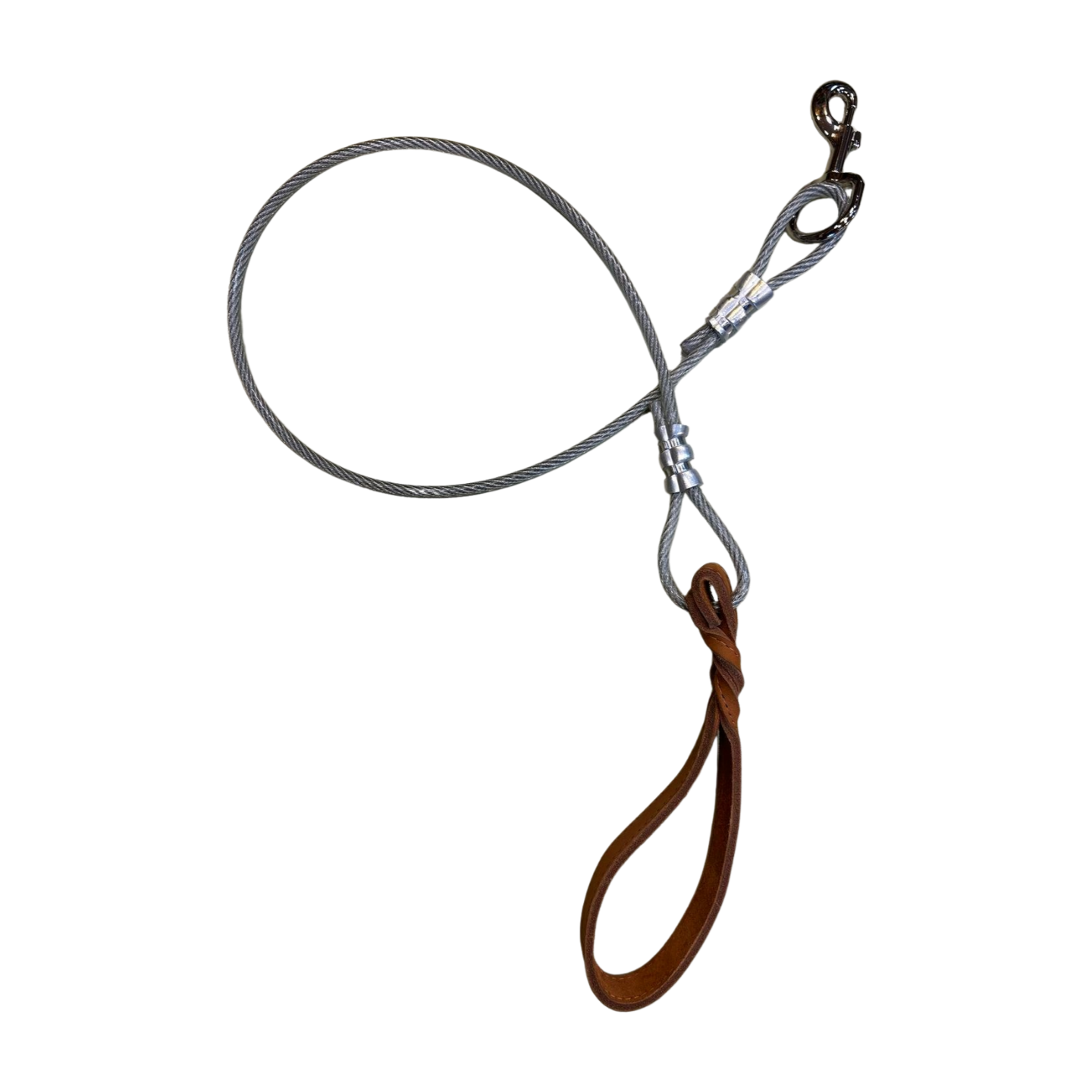 Correa Para Perro Reforzada Cable De Acero Uso Rudo Asa Piel Natural Miguel