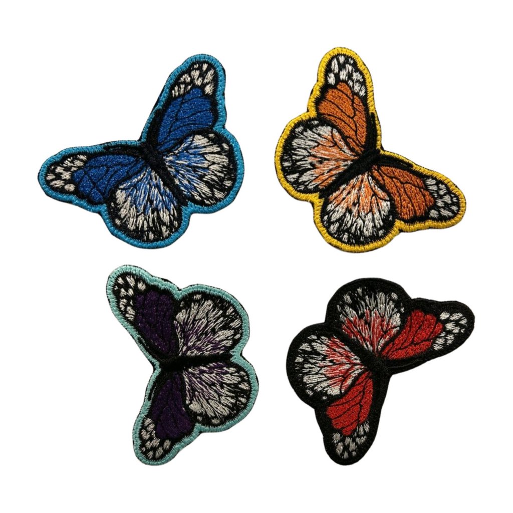 Parche Bordado Termoadhesivo Mariposa Monarca Colores 4 PZ CH42 Fabian