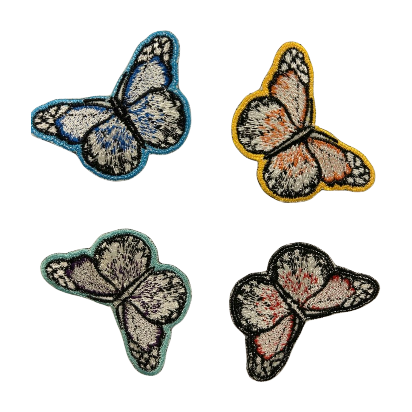 Parche Bordado Termoadhesivo Mariposa Monarca Colores 4 PZ CH42 Fabian