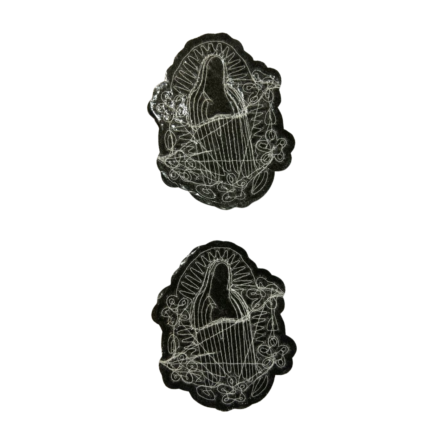 Parche Bordado Lentejuela Termoadhesivo Artesanal Virgen Guadalupe Pequeña 2 PZ CH482 Fabian