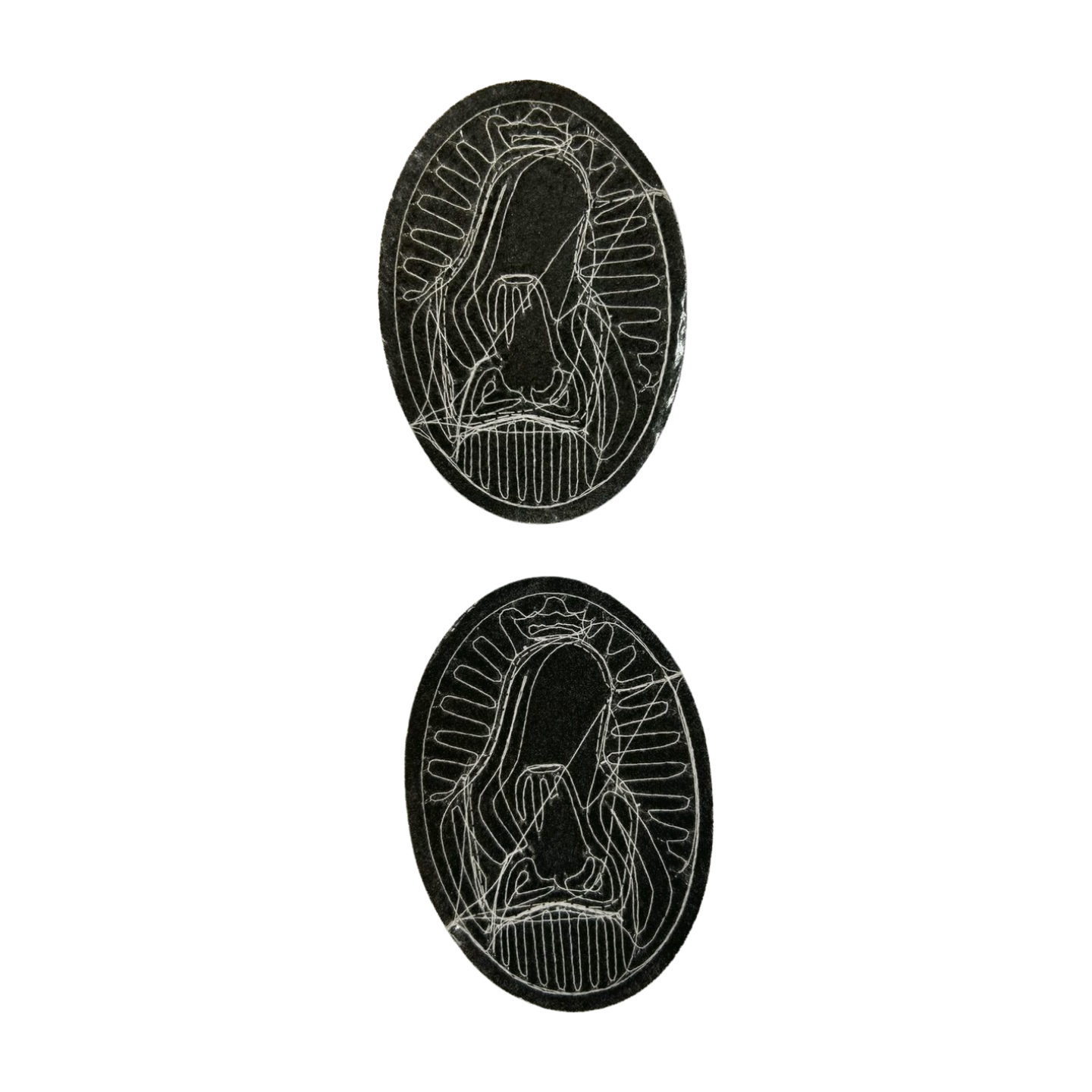 Parche Bordado Lentejuela Termoadhesivo Artesanal Virgen Guadalupe Pequeña 2 PZ CH487 Fabian