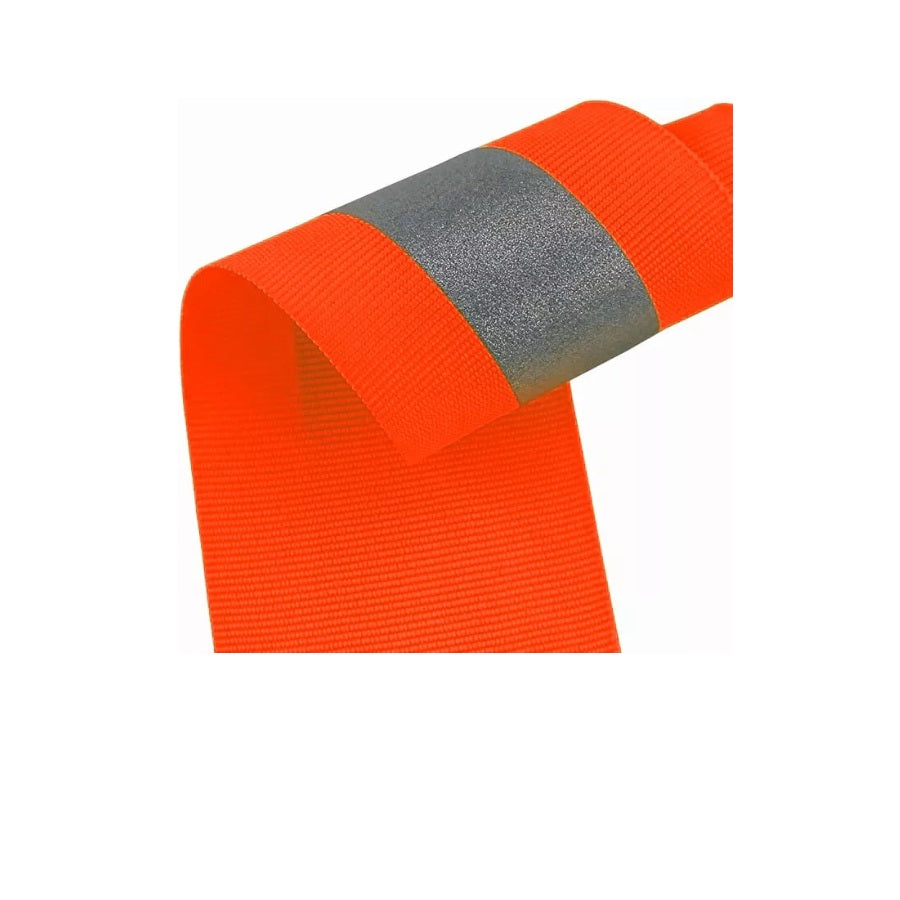 Cinta Reflejante Tela Premium para Coser 10 Metros por 2 Pulgadas Amarillo Fosforescente y Naranja Fosforescente Corp Vestir