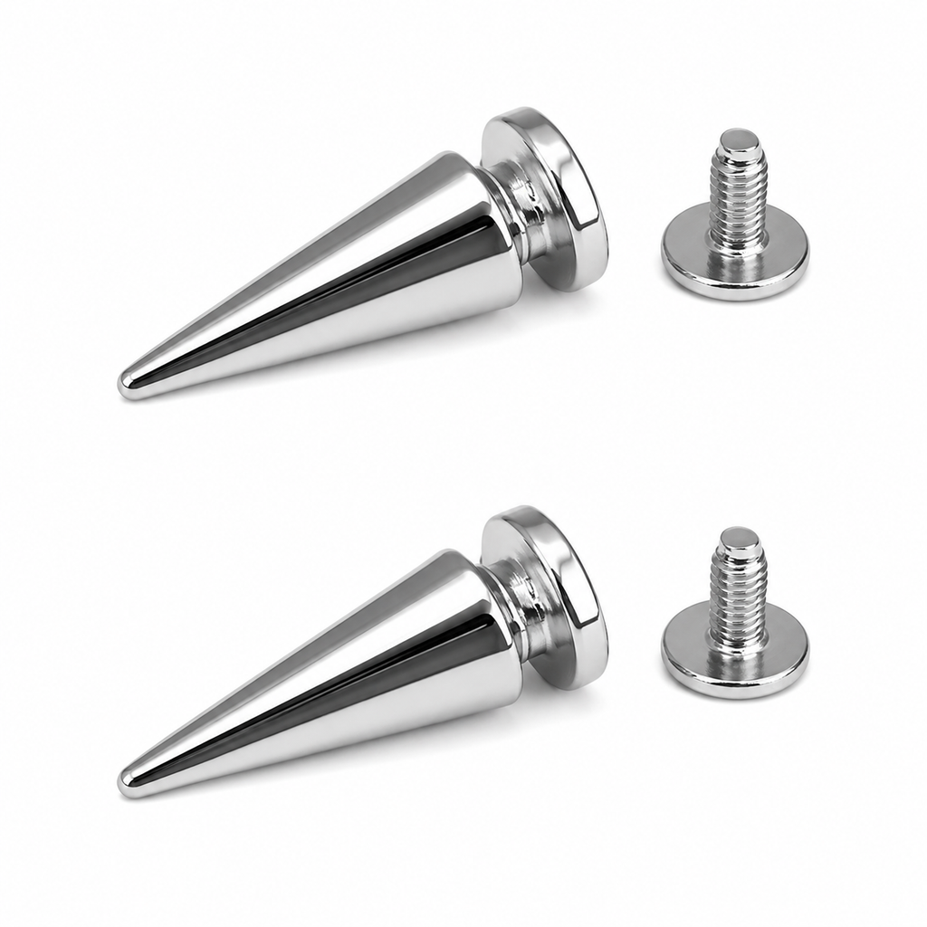 Estoperoles Picos Metálico Con Tornillo Spikes 2.5 Cm 100 Pz Plateado Ariel