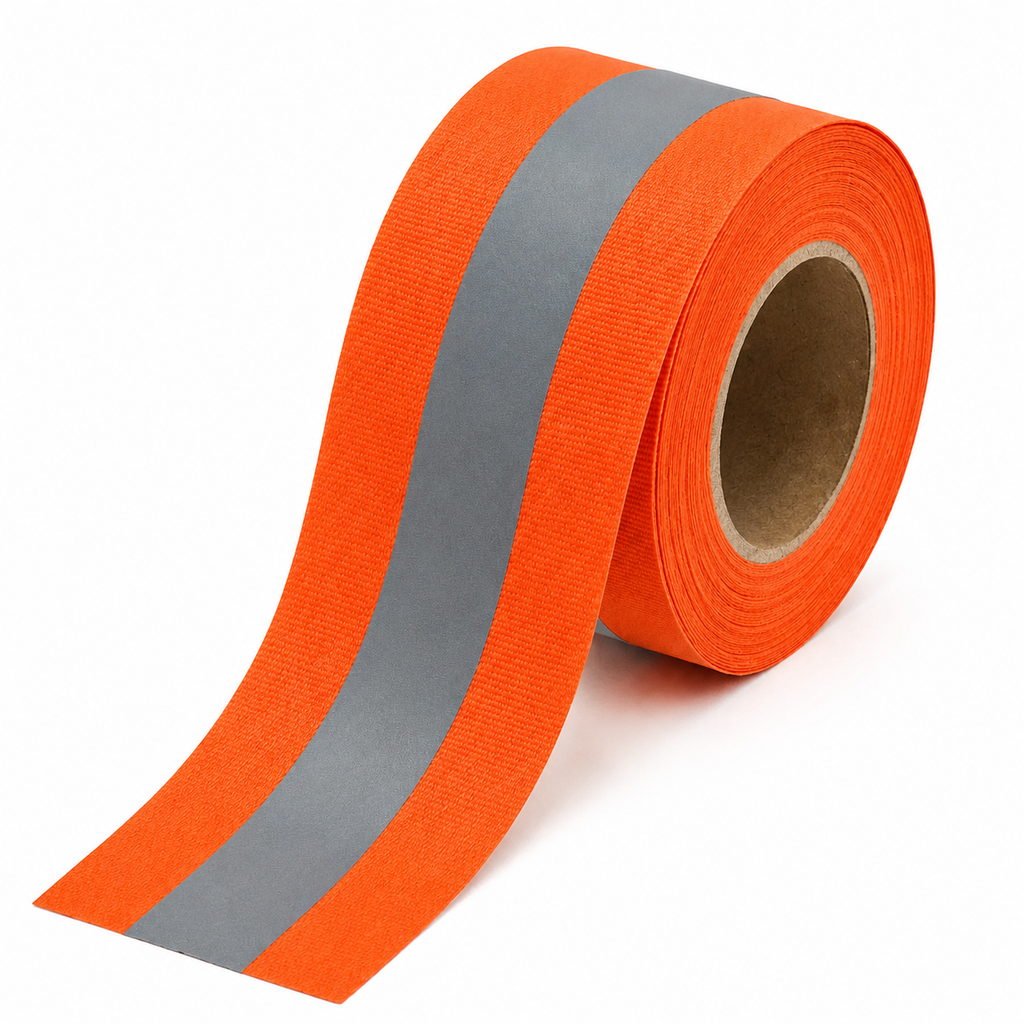 Cinta Reflejante Tela Premium para Coser 10 Metros por 2 Pulgadas Amarillo Fosforescente y Naranja Fosforescente Corp Vestir