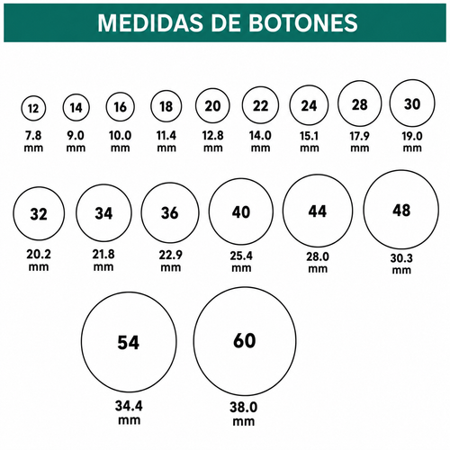 Botón Pasta 2 Hoyos No. 36 (22.9mm) Paq 1728pz Dif Colores Peletería León