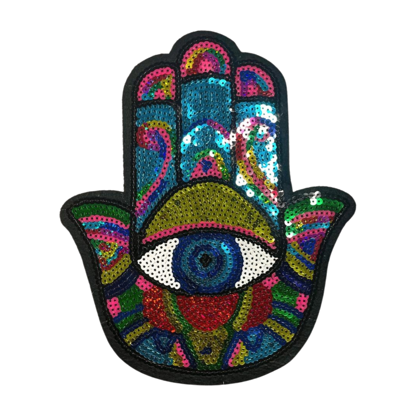 Parche Bordado Lentejuela Termoadhesivo Mano Fátima 1 PZ E3 - Peletería León