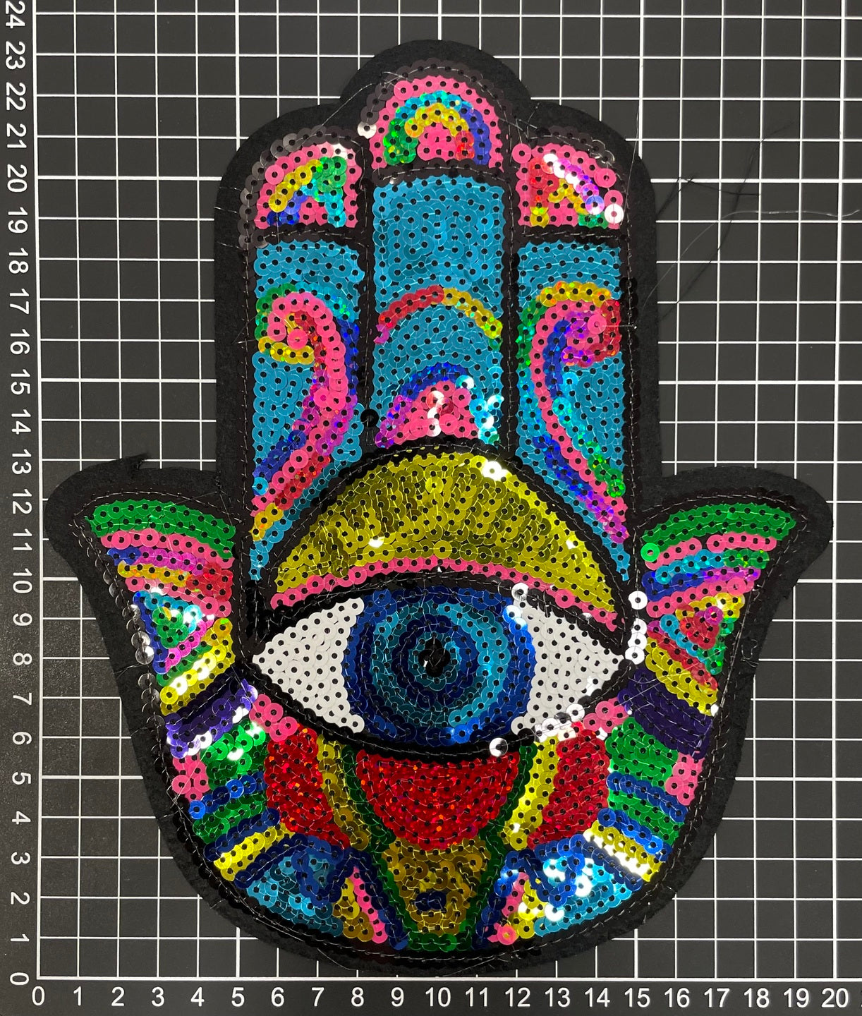 Parche Bordado Lentejuela Termoadhesivo Mano Fátima 1 PZ E3 - Peletería León