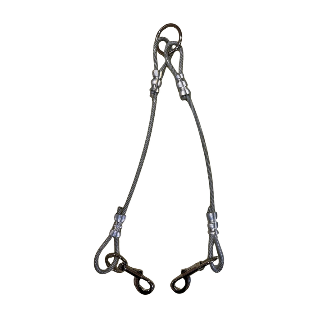 Extensión Doble Para Correa Perro Cable Acero Uso Rudo 50 Cm Miguel