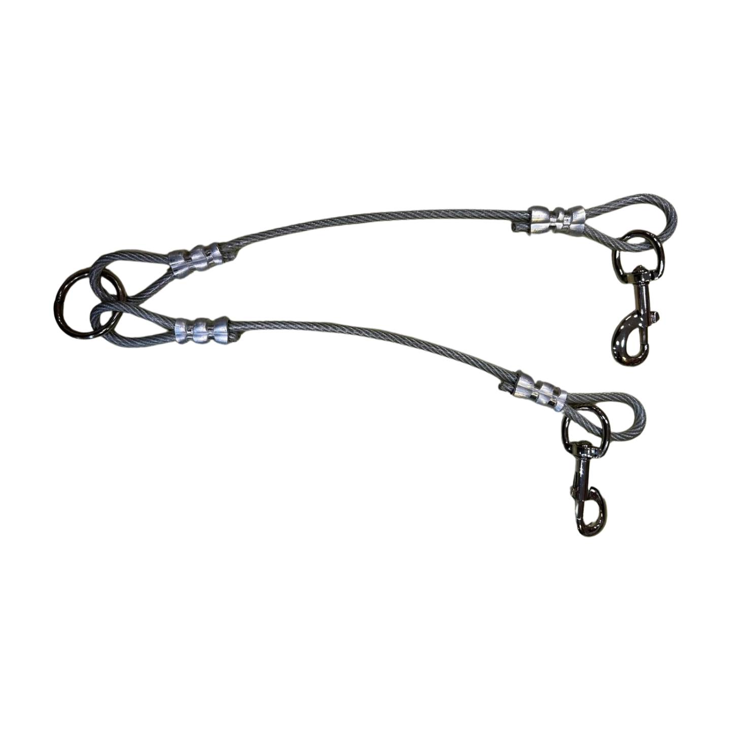 Extensión Doble Para Correa Perro Cable Acero Uso Rudo 50 Cm Miguel