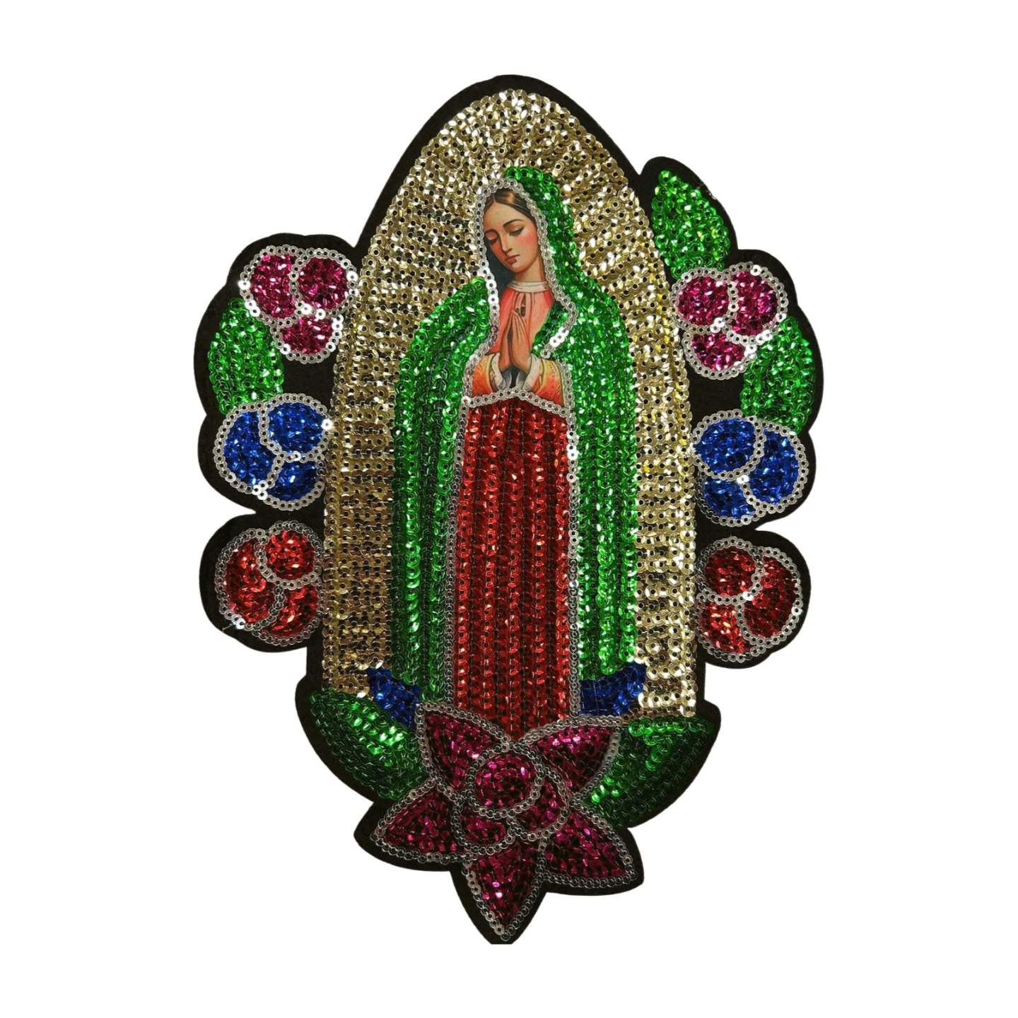 Parche Bordado Lentejuela Termoadhesivo Virgen Guadalupe 1 PZ C44 Ariel