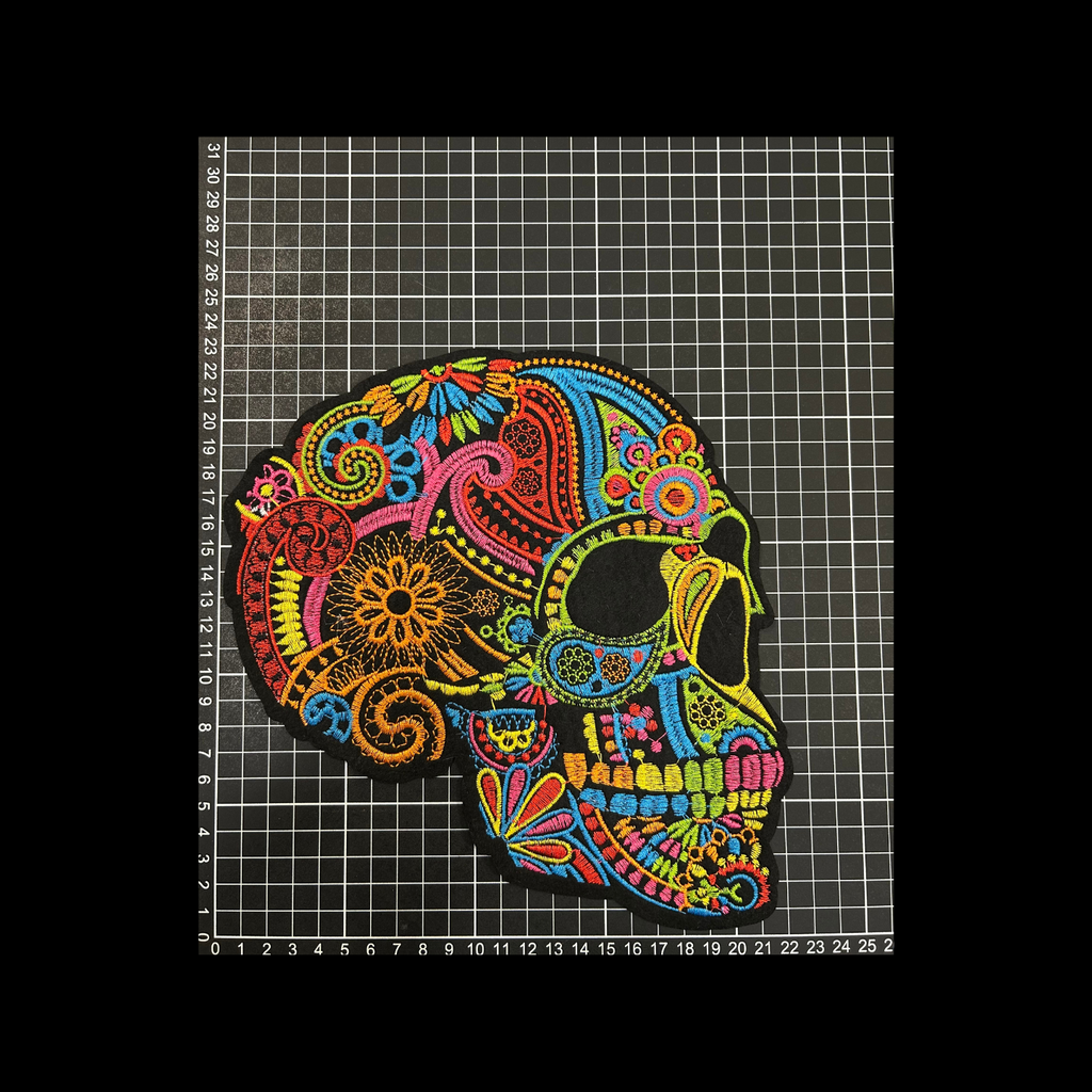 Parche Bordado Termoadhesivo para Ropa de Día de Muertos Calavera 1 PZ M51 Ariel