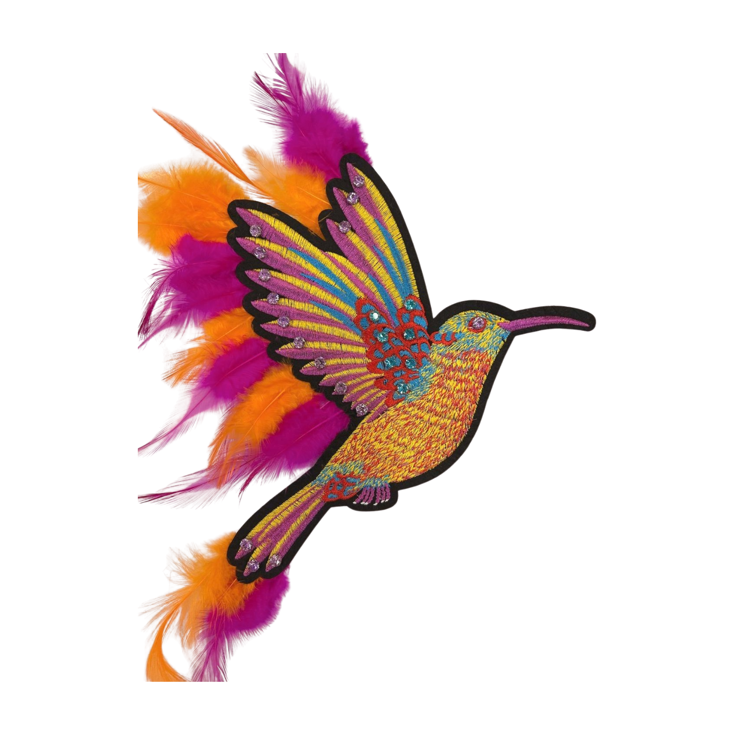 Parche Bordado Termoadhesivo Colibrí con Plumas 1 PZ M61 Ariel