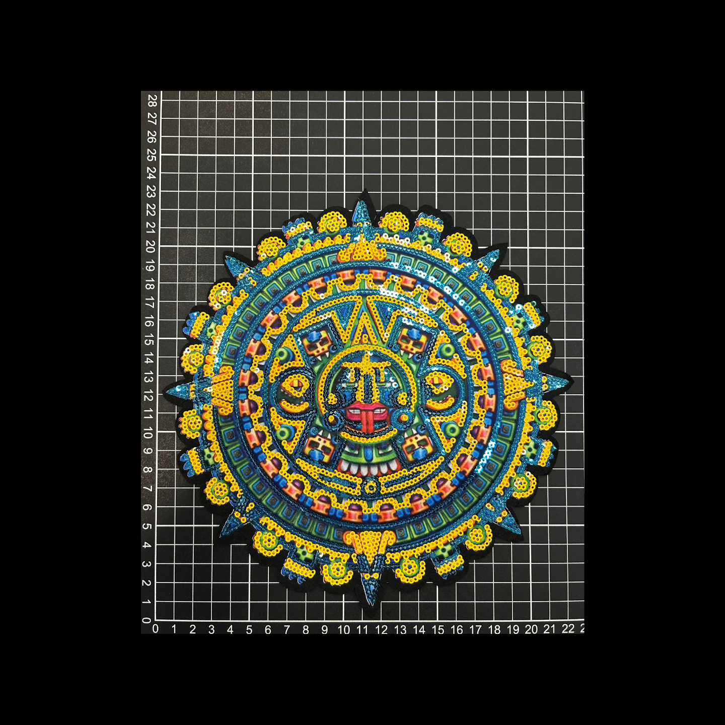 Parche Bordado Termoadhesivo Calendario Prehispánico 1 PZ M70 Ariel