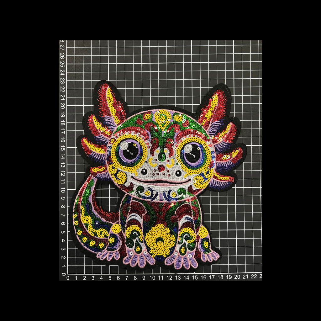 Parche Bordado Lentejuela Termoadhesivo Ajolote Colorido 1 PZ M71 Ariel