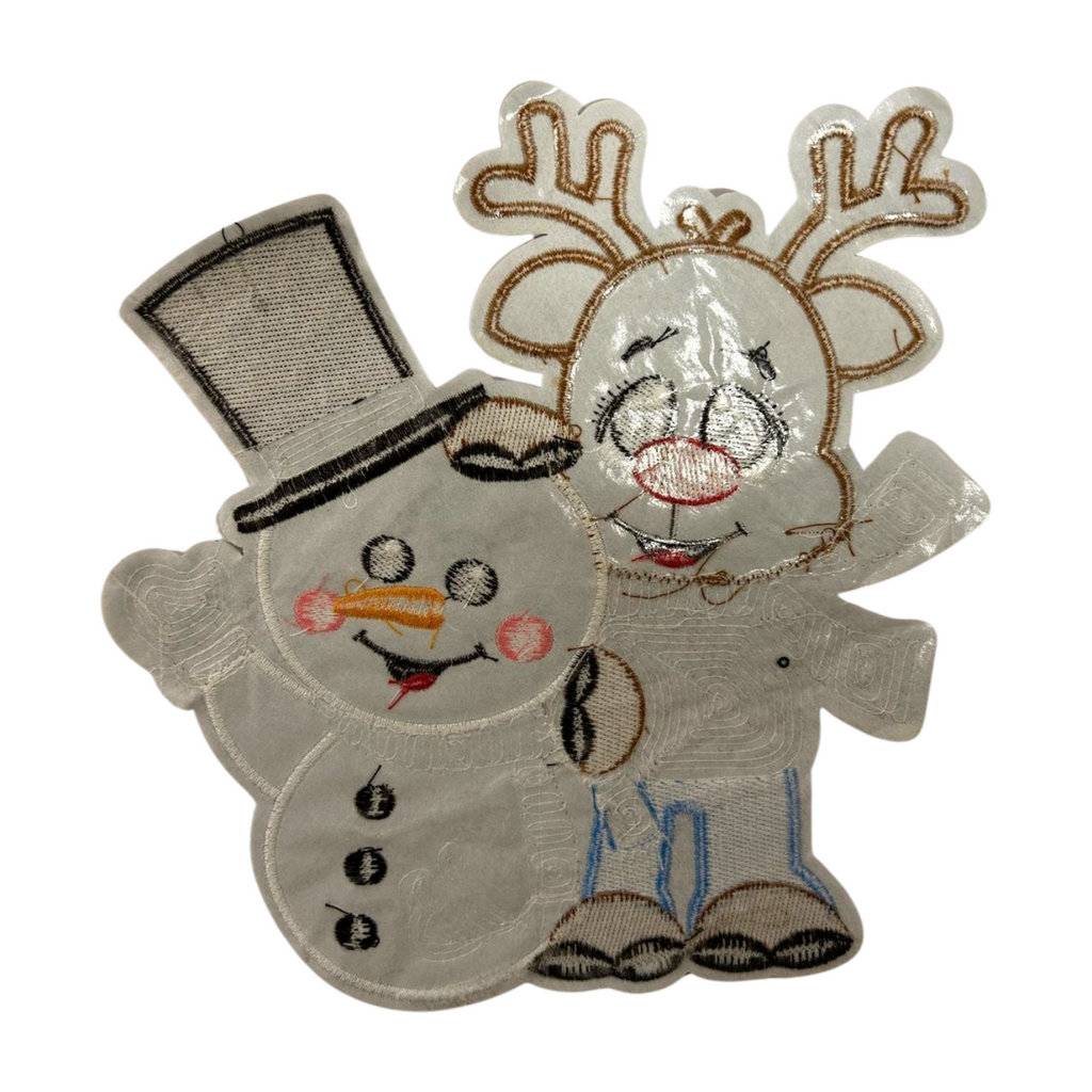 Parche Bordado Termoadhesivo Navidad Reno Muñeco Nieve 1 PZ N40 - Peletería León